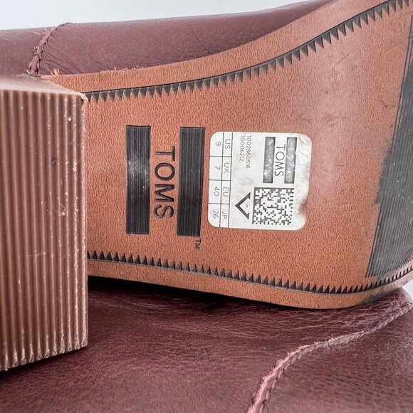 ✅ TOMS Carpe Diem Leather Ankle Heel Boots Size 9 - Picture 9 of 10